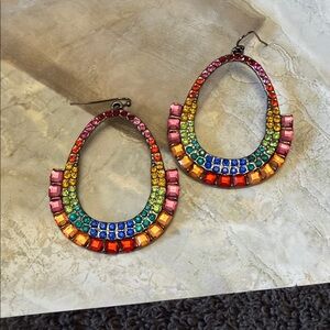 Colorful Crystal Hoop Earrings